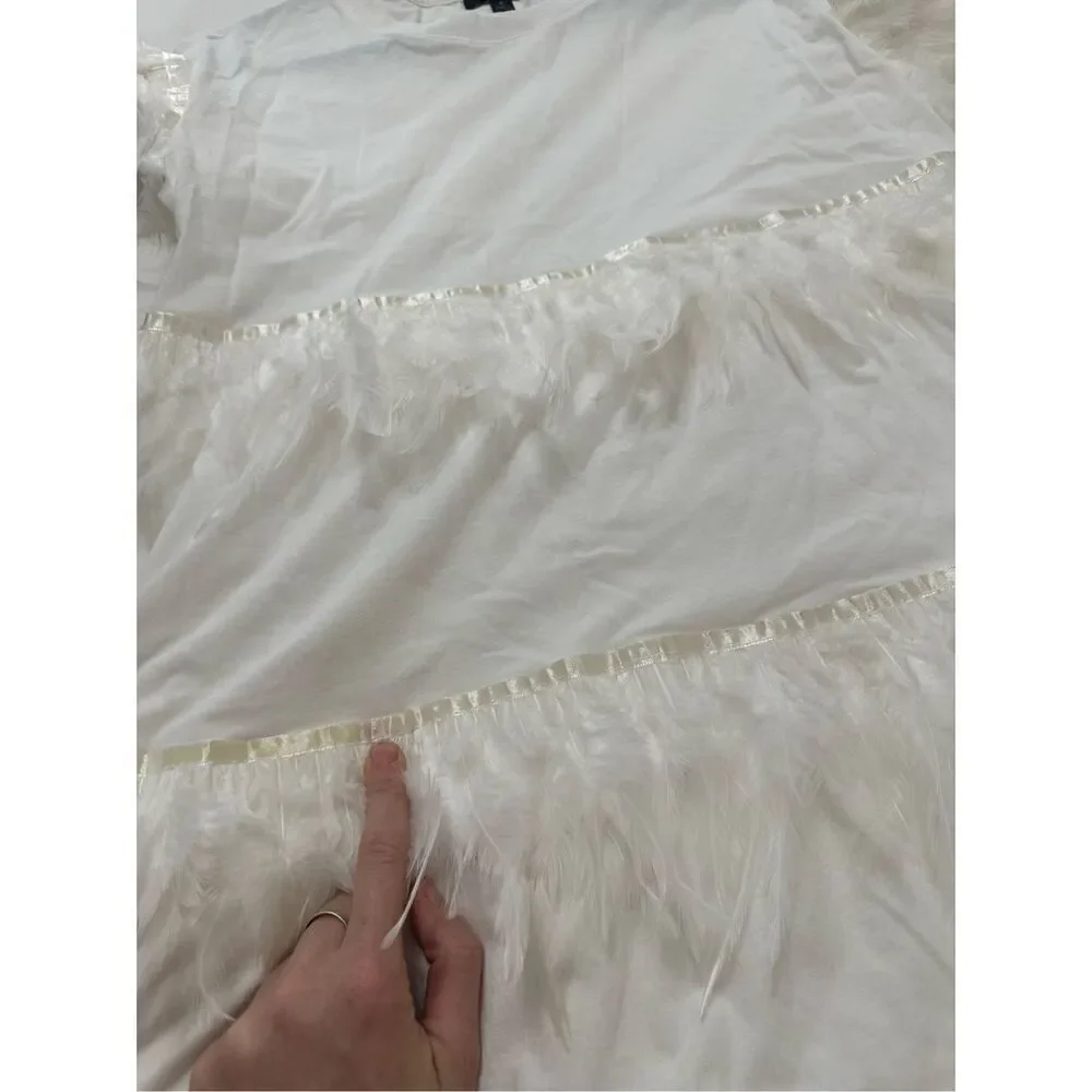 J.Crew Tiered dress With Feathers Size S